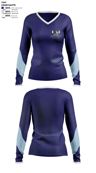 Womens Long Sleeve Vneck Shirt, Oakmont High School Aquatics, Water Polo, Teamtime, Team time, sublimation, custom sports apparel, team uniforms, spirit wear, spiritwear, sports uniforms, custom shirts, team store, custom team store, fundraiser sports, apparel fundraiser