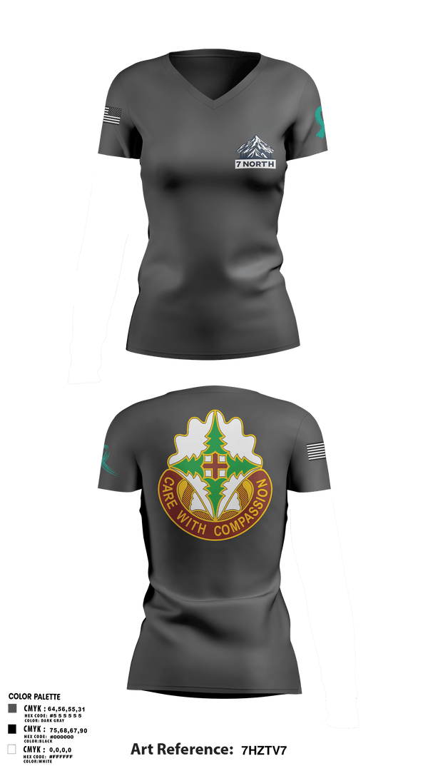 Womens Short Sleeve Vneck Shirt, 627th Hospital Center, Army, Teamtime, Team time, sublimation, custom sports apparel, team uniforms, spirit wear, spiritwear, sports uniforms, custom shirts, team store, custom team store, fundraiser sports, apparel fundraiser