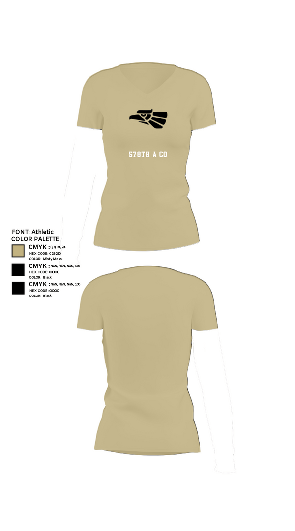 Women's Short Sleeve Vneck Shirt, 578th A Co, National Guard, Teamtime, Team time, sublimation, custom sports apparel, team uniforms, spirit wear, spiritwear, sports uniforms, custom shirts, team store, custom team store, fundraiser sports, apparel fundraiser