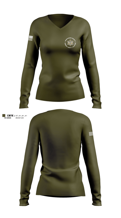 Womens Long Sleeve Vneck Shirt 1, Sheriff, Police, Teamtime, Team time, sublimation, custom sports apparel, team uniforms, spirit wear, spiritwear, sports uniforms, custom shirts, team store, custom team store, fundraiser sports, apparel fundraiser