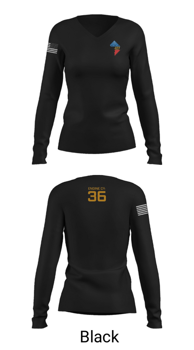 Rescue Engine 56DCFD RTC407 9148046 Women's Long Sleeve V-neck Shirt - 37
