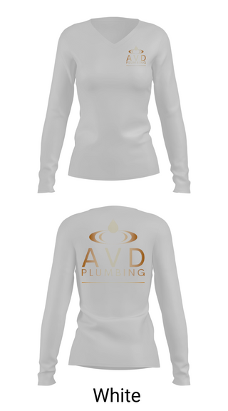 Womens Long Sleeve Vneck Shirt 1, Avd plumbing, , Teamtime, Team time, sublimation, custom sports apparel, team uniforms, spirit wear, spiritwear, sports uniforms, custom shirts, team store, custom team store, fundraiser sports, apparel fundraiser