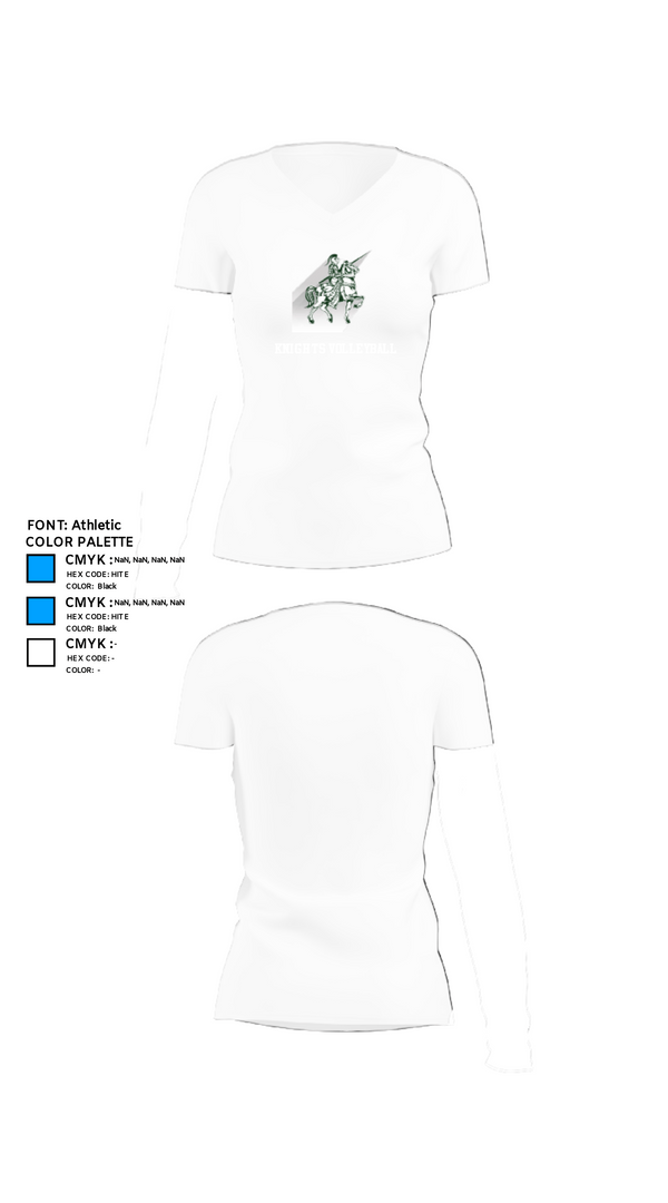 Womens Short Sleeve Vneck Shirt, Knights Volleyball, Men's Volleyball, Teamtime, Team time, sublimation, custom sports apparel, team uniforms, spirit wear, spiritwear, sports uniforms, custom shirts, team store, custom team store, fundraiser sports, apparel fundraiser