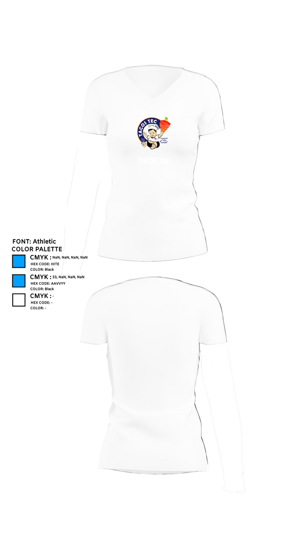Womens Short Sleeve Vneck Shirt, Tacos tec, , Teamtime, Team time, sublimation, custom sports apparel, team uniforms, spirit wear, spiritwear, sports uniforms, custom shirts, team store, custom team store, fundraiser sports, apparel fundraiser