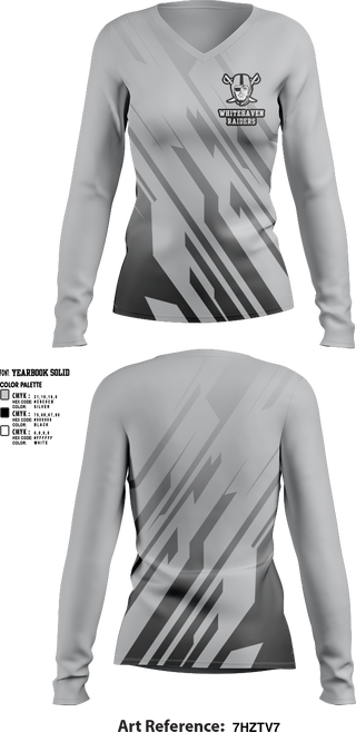 Womens Long Sleeve Vneck Shirt, WhiteHaven Raiders, Track & Field, Teamtime, Team time, sublimation, custom sports apparel, team uniforms, spirit wear, spiritwear, sports uniforms, custom shirts, team store, custom team store, fundraiser sports, apparel fundraiser