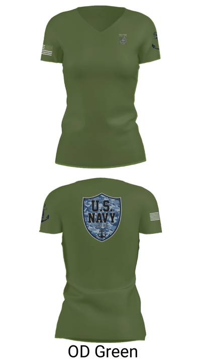 CVN 77 George HW Bus 94572783 Women's Short Sleeve V-neck Shirt - 27