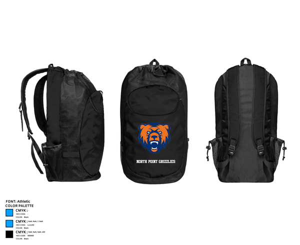 Gear Bag, North Point Grizzlies, Golf, Teamtime, Team time, sublimation, custom sports apparel, team uniforms, spirit wear, spiritwear, sports uniforms, custom shirts, team store, custom team store, fundraiser sports, apparel fundraiser