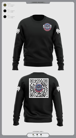 Crew Neck Sweatshirt, Muscle Maker Academy, Space Force, Teamtime, Team time, sublimation, custom sports apparel, team uniforms, spirit wear, spiritwear, sports uniforms, custom shirts, team store, custom team store, fundraiser sports, apparel fundraiser