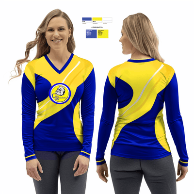 Claysburg-Kimmel Senior High School Football 56896996 Women's Long Sleeve V-neck Shirt - 2