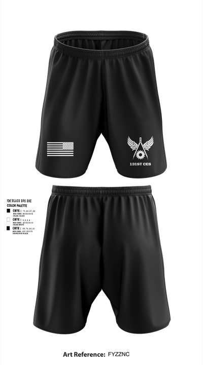 131st CES 9925282 Athletic Shorts With Pockets - 3