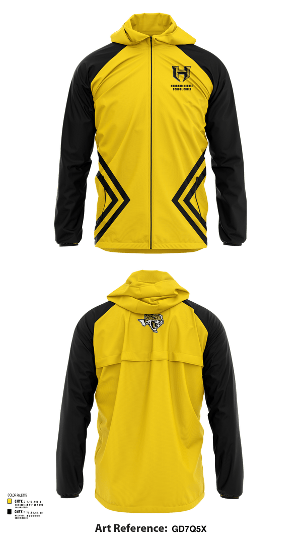 Windbreaker, Hubbard Middle School Cheer, Cheer, Teamtime, Team time, sublimation, custom sports apparel, team uniforms, spirit wear, spiritwear, sports uniforms, custom shirts, team store, custom team store, fundraiser sports, apparel fundraiser