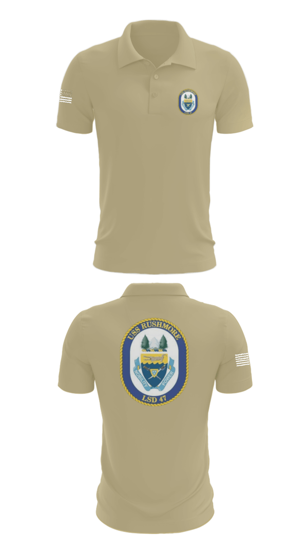Short Sleeve Performance Polo, USS RUSHMORE, Navy, Teamtime, Team time, sublimation, custom sports apparel, team uniforms, spirit wear, spiritwear, sports uniforms, custom shirts, team store, custom team store, fundraiser sports, apparel fundraiser
