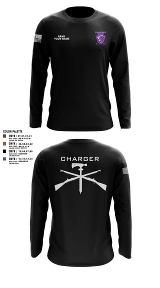 Long Sleeve Performance Shirt, Charger Co. / 2-112th Infantry Battalion, National Guard, Teamtime, Team time, sublimation, custom sports apparel, team uniforms, spirit wear, spiritwear, sports uniforms, custom shirts, team store, custom team store, fundraiser sports, apparel fundraiser