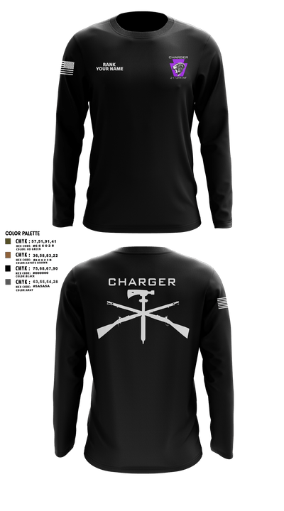 Charger Co. / 2-112th Infantry Battalion 37738588 Long Sleeve Performance Shirt - 33