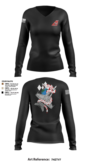Womens Long Sleeve Vneck Shirt, VFA-102, , Teamtime, Team time, sublimation, custom sports apparel, team uniforms, spirit wear, spiritwear, sports uniforms, custom shirts, team store, custom team store, fundraiser sports, apparel fundraiser