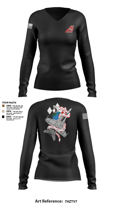 VFA-102 23546693 Women's Long Sleeve V-neck Shirt - 3