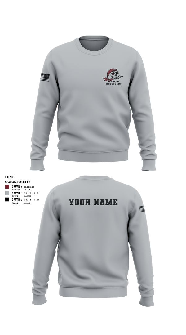 Crew Neck Sweatshirt, Braden River High School Wrestling, Wrestling, Teamtime, Team time, sublimation, custom sports apparel, team uniforms, spirit wear, spiritwear, sports uniforms, custom shirts, team store, custom team store, fundraiser sports, apparel fundraiser