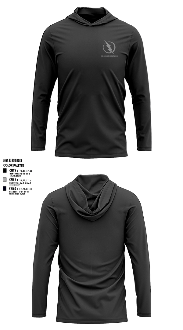 Short Sleeve Performance Shirt with hood, Colorado Lightning Basketball Club, Men's Basketball, Teamtime, Team time, sublimation, custom sports apparel, team uniforms, spirit wear, spiritwear, sports uniforms, custom shirts, team store, custom team store, fundraiser sports, apparel fundraiser