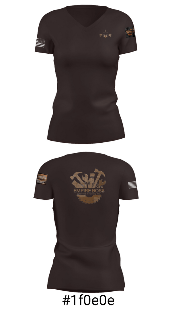 Women's Short Sleeve Vneck Shirt, Empire Boss Hardwood & Flooring, INC, , Teamtime, Team time, sublimation, custom sports apparel, team uniforms, spirit wear, spiritwear, sports uniforms, custom shirts, team store, custom team store, fundraiser sports, apparel fundraiser