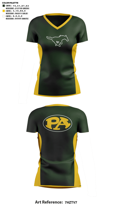 Pillow Academy (Middle School) Cheer 2978270 Women's Short Sleeve V-neck Shirt - 41