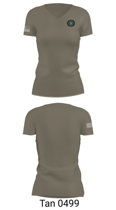 CCPD PBA 68821027 Women's Short Sleeve V-neck Shirt - 65