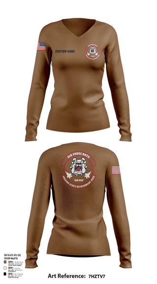 Womens Long Sleeve Vneck Shirt, Detachment 035, Air Force, Teamtime, Team time, sublimation, custom sports apparel, team uniforms, spirit wear, spiritwear, sports uniforms, custom shirts, team store, custom team store, fundraiser sports, apparel fundraiser