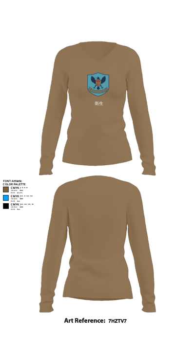 衛生 94122789 Women's Long Sleeve V-neck Shirt - 2
