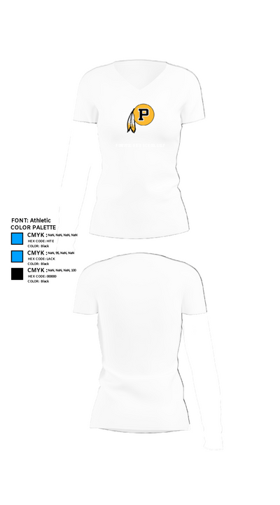 Pontotoc Warriors 5056455 Women's Short Sleeve V-neck Shirt - 18