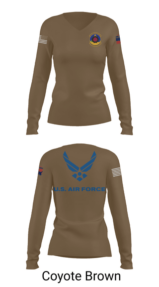 Womens Long Sleeve Vneck Shirt 1, 4th Component Maintenance Squadron, , Teamtime, Team time, sublimation, custom sports apparel, team uniforms, spirit wear, spiritwear, sports uniforms, custom shirts, team store, custom team store, fundraiser sports, apparel fundraiser