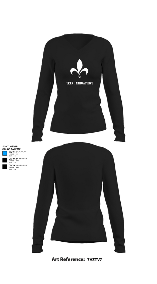 Women's Long Sleeve Vneck Shirt, Skin Innovations, , Teamtime, Team time, sublimation, custom sports apparel, team uniforms, spirit wear, spiritwear, sports uniforms, custom shirts, team store, custom team store, fundraiser sports, apparel fundraiser