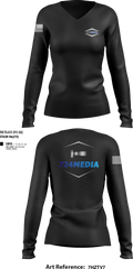 724MEDIA Women's Long Sleeve V-neck Shirt - 27