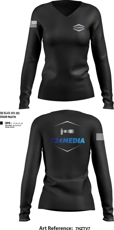 724MEDIA Women's Long Sleeve V-neck Shirt - 27