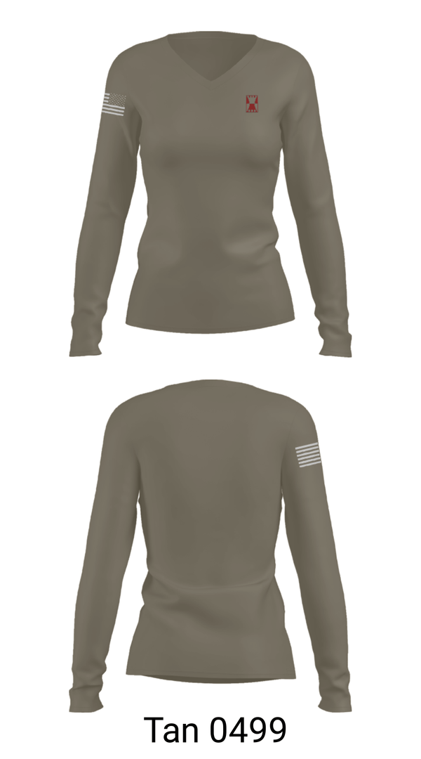 Womens Long Sleeve Vneck Shirt, 647 RSG, Army, Teamtime, Team time, sublimation, custom sports apparel, team uniforms, spirit wear, spiritwear, sports uniforms, custom shirts, team store, custom team store, fundraiser sports, apparel fundraiser