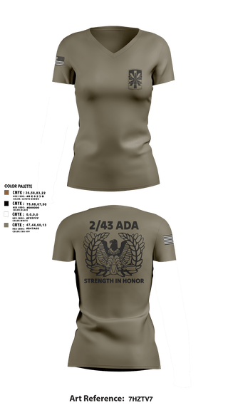 Womens Short Sleeve Vneck Shirt, 2/43 ADA, Army, Teamtime, Team time, sublimation, custom sports apparel, team uniforms, spirit wear, spiritwear, sports uniforms, custom shirts, team store, custom team store, fundraiser sports, apparel fundraiser