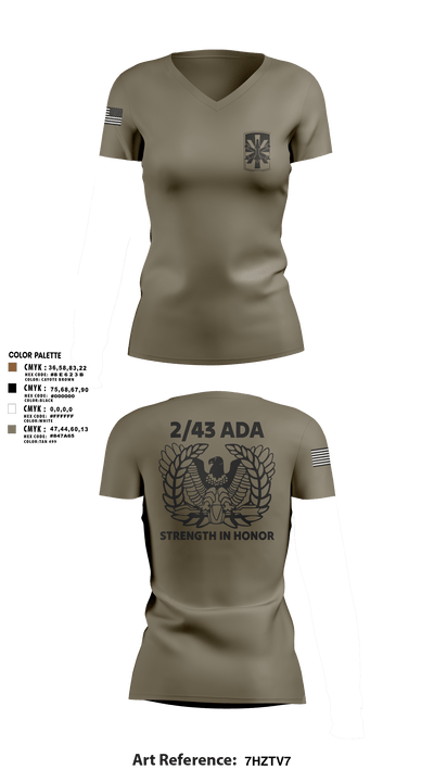 2/43 ADA 6509323 Women's Short Sleeve V-neck Shirt - 104