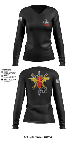Womens Long Sleeve Vneck Shirt, 19th EOD, Air Force, Teamtime, Team time, sublimation, custom sports apparel, team uniforms, spirit wear, spiritwear, sports uniforms, custom shirts, team store, custom team store, fundraiser sports, apparel fundraiser