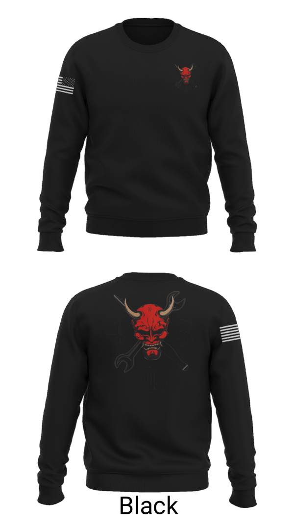 Crew Neck Sweatshirt, 4-3 DEMONS, Army, Teamtime, Team time, sublimation, custom sports apparel, team uniforms, spirit wear, spiritwear, sports uniforms, custom shirts, team store, custom team store, fundraiser sports, apparel fundraiser