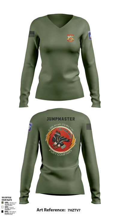 FCO 4-319 AFAR, 173 IBCT(A) 62795689 Women's Long Sleeve V-neck Shirt - 6