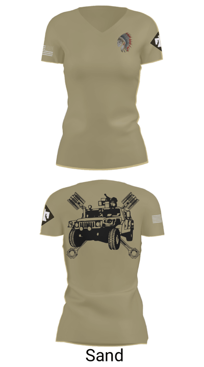 FMS 1, OKARNG 20204603 Women's Short Sleeve V-neck Shirt - 84