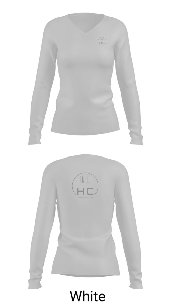 Womens Long Sleeve Vneck Shirt, HC CONSTRUCTION, , Teamtime, Team time, sublimation, custom sports apparel, team uniforms, spirit wear, spiritwear, sports uniforms, custom shirts, team store, custom team store, fundraiser sports, apparel fundraiser