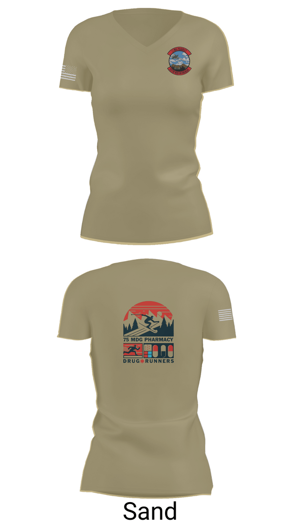 Womens Short Sleeve Vneck Shirt, 75 HCOS SGGD, Air Force, Teamtime, Team time, sublimation, custom sports apparel, team uniforms, spirit wear, spiritwear, sports uniforms, custom shirts, team store, custom team store, fundraiser sports, apparel fundraiser