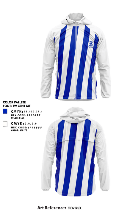 Whittier Middle School Cross Country 96354646 Windbreaker - 1