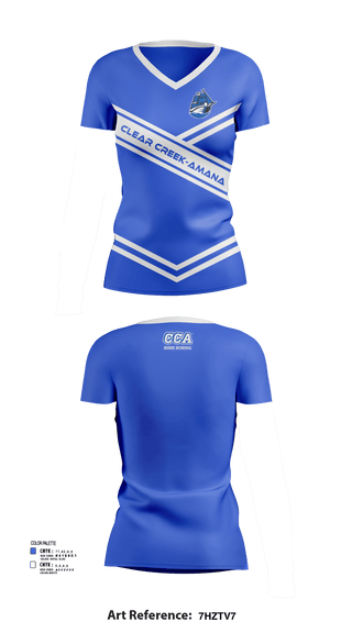 Womens Short Sleeve Vneck Shirt, Clear Creek-Amana High School Cheer, Cheer, Teamtime, Team time, sublimation, custom sports apparel, team uniforms, spirit wear, spiritwear, sports uniforms, custom shirts, team store, custom team store, fundraiser sports, apparel fundraiser