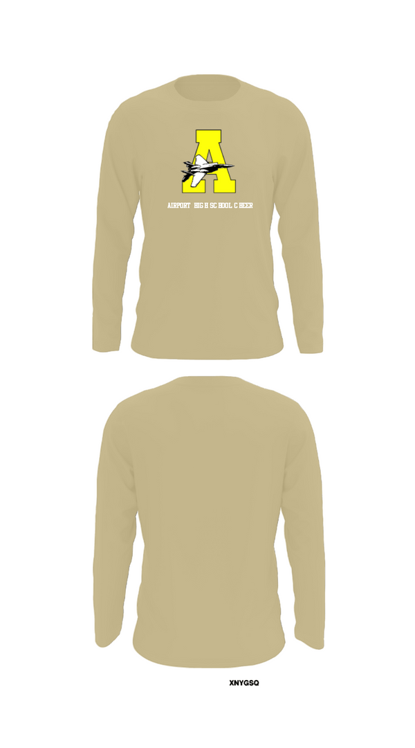 Long Sleeve Performance Shirt, Airport High School Cheer, Cheer, Teamtime, Team time, sublimation, custom sports apparel, team uniforms, spirit wear, spiritwear, sports uniforms, custom shirts, team store, custom team store, fundraiser sports, apparel fundraiser