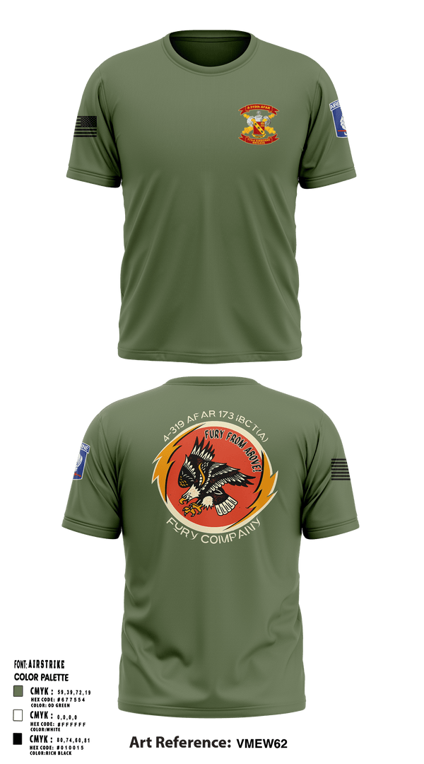 Old School Cotton Feel Shirt, FCO 4-319 AFAR, 173 IBCT(A), Army, Teamtime, Team time, sublimation, custom sports apparel, team uniforms, spirit wear, spiritwear, sports uniforms, custom shirts, team store, custom team store, fundraiser sports, apparel fundraiser