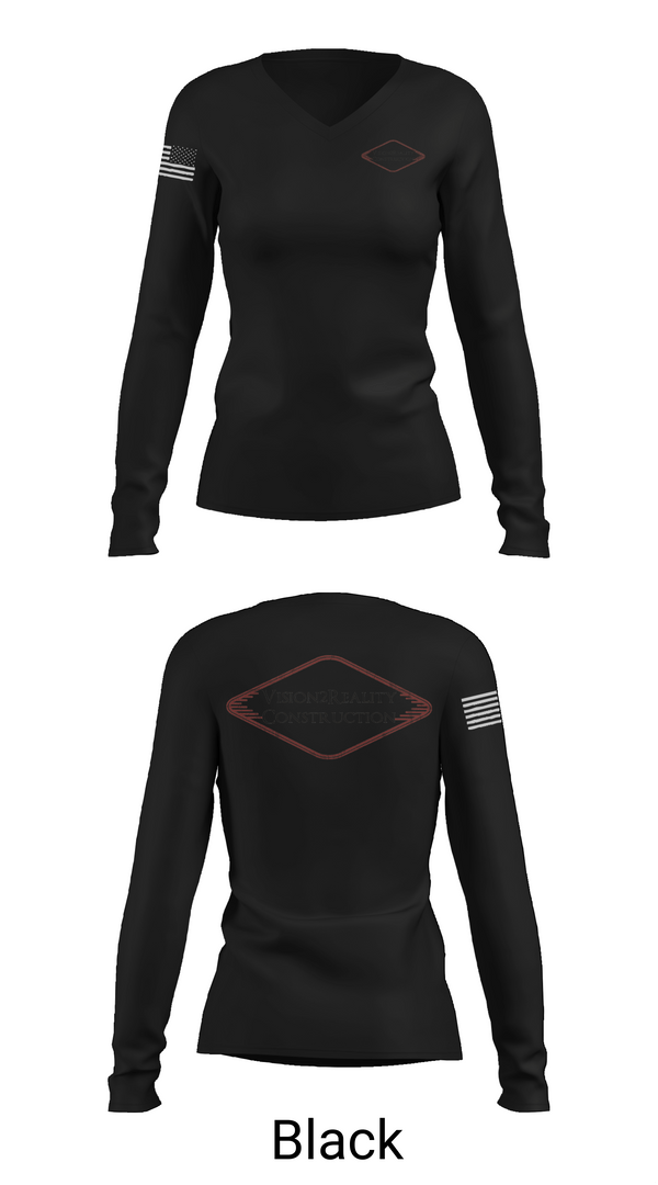 Womens Long Sleeve Vneck Shirt, Vision2Reality, , Teamtime, Team time, sublimation, custom sports apparel, team uniforms, spirit wear, spiritwear, sports uniforms, custom shirts, team store, custom team store, fundraiser sports, apparel fundraiser