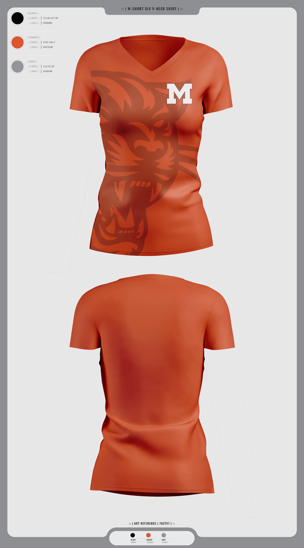 Womens Short Sleeve Vneck Shirt, Milton Area Black Panthers, , Teamtime, Team time, sublimation, custom sports apparel, team uniforms, spirit wear, spiritwear, sports uniforms, custom shirts, team store, custom team store, fundraiser sports, apparel fundraiser