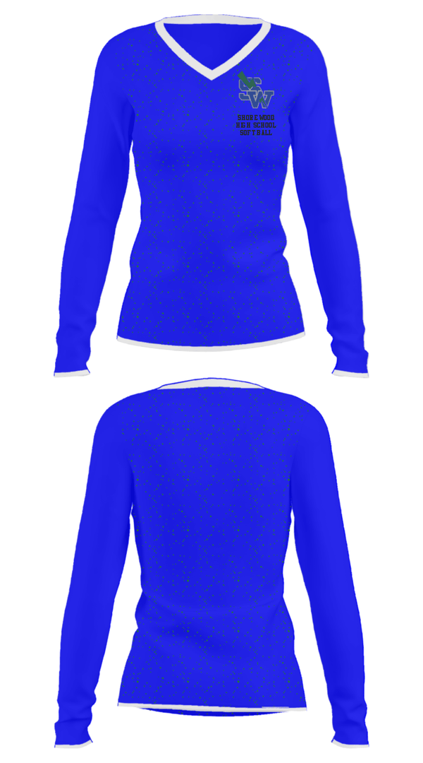 Women's Long Sleeve Vneck Shirt, Shorewood High School Softball, Softball, Teamtime, Team time, sublimation, custom sports apparel, team uniforms, spirit wear, spiritwear, sports uniforms, custom shirts, team store, custom team store, fundraiser sports, apparel fundraiser