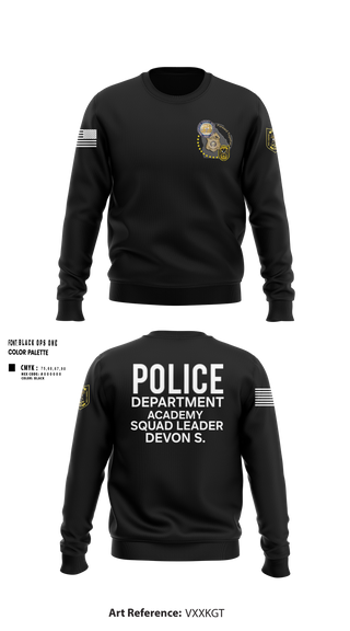 Crew Neck Sweatshirt, Police Department Academy, , Teamtime, Team time, sublimation, custom sports apparel, team uniforms, spirit wear, spiritwear, sports uniforms, custom shirts, team store, custom team store, fundraiser sports, apparel fundraiser
