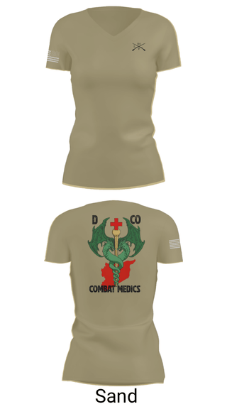 Womens Short Sleeve Vneck Shirt, D-co 1-114th, Army, Teamtime, Team time, sublimation, custom sports apparel, team uniforms, spirit wear, spiritwear, sports uniforms, custom shirts, team store, custom team store, fundraiser sports, apparel fundraiser